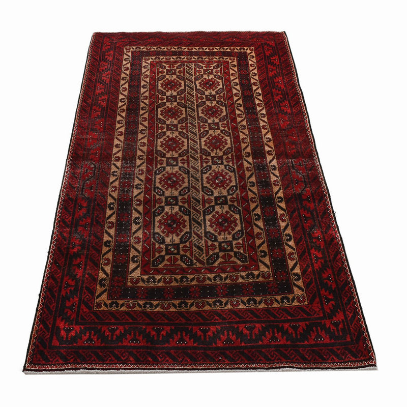 Tappeto corsia Tappeto Belutsch - 196 x 96 cm - rosso scuro