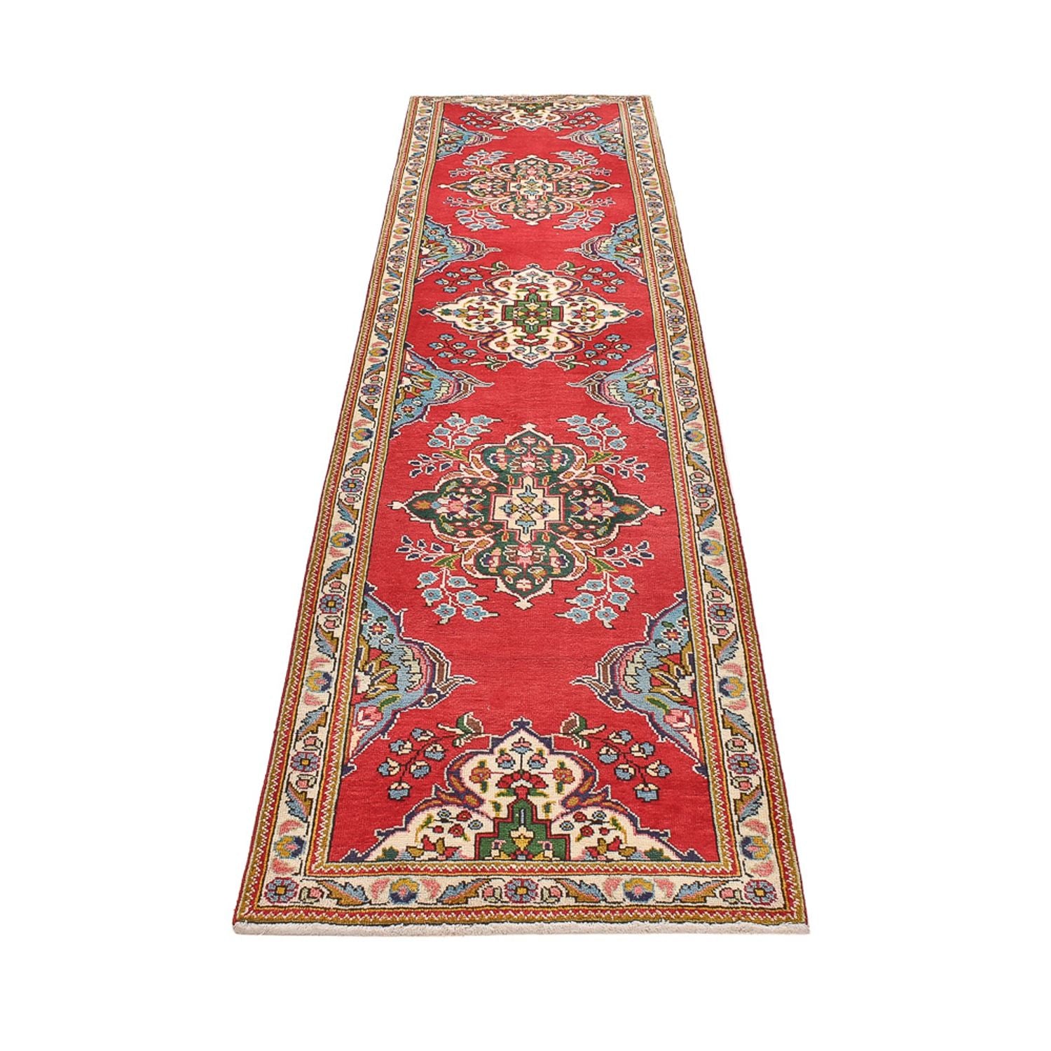 Tappeto corsia Tappeto Persero - Tabriz - 341 x 85 cm - rosso