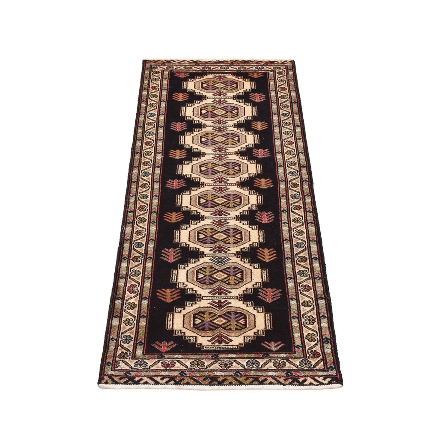 Tappeto corsia Tappeto Turkaman - 187 x 63 cm - blu scuro