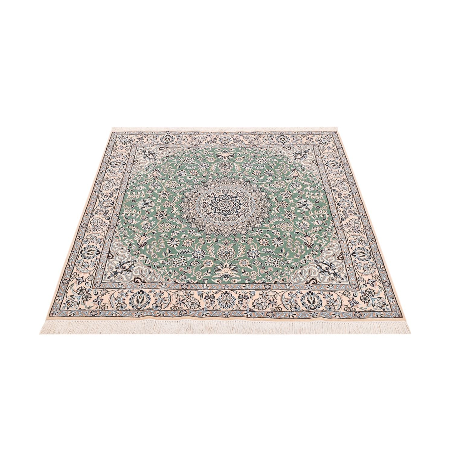 Tappeto Persero - Nain - Reale quadrato  - 152 x 149 cm - verde chiaro