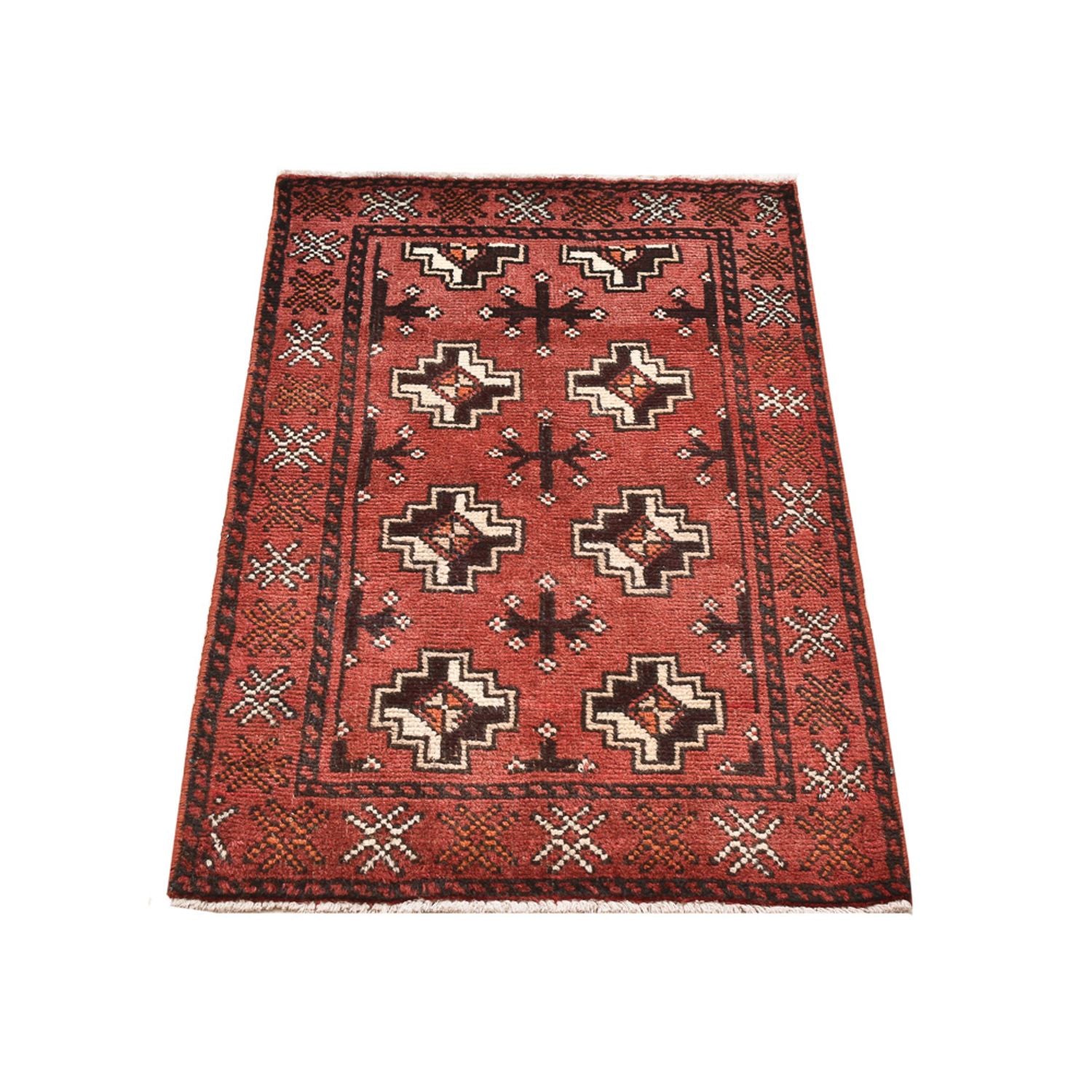 Tappeto Turkaman - 100 x 58 cm - rosso chiaro