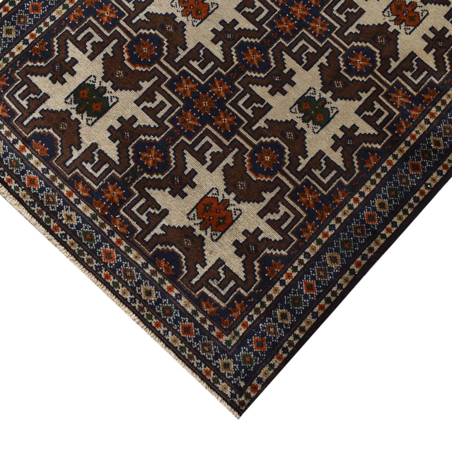 Tappeto corsia Tappeto Turkaman - 366 x 79 cm - beige scuro