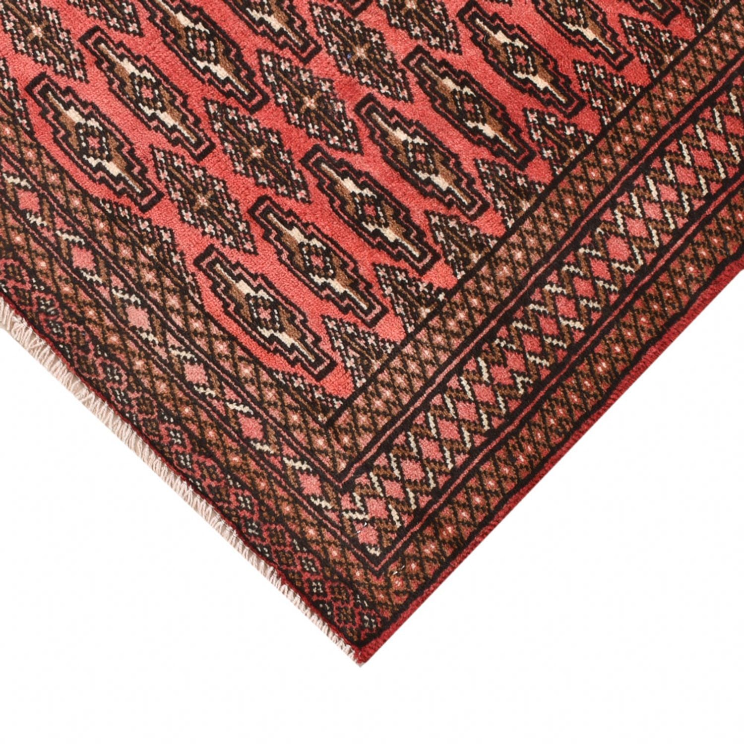 Tappeto Turkaman - 131 x 100 cm - rosso chiaro
