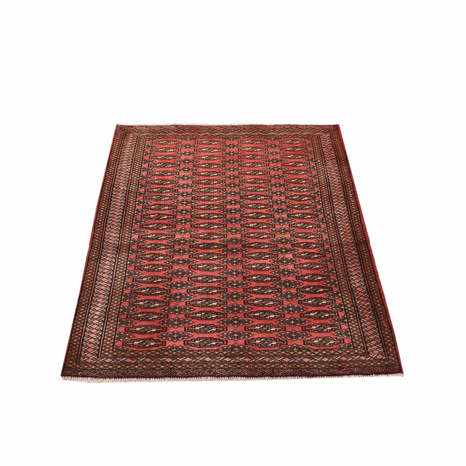 Tappeto Turkaman - 131 x 100 cm - rosso chiaro