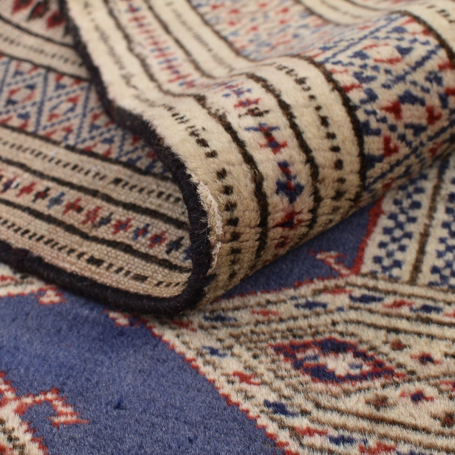 Tappeto Turkaman - 136 x 101 cm - blu scuro