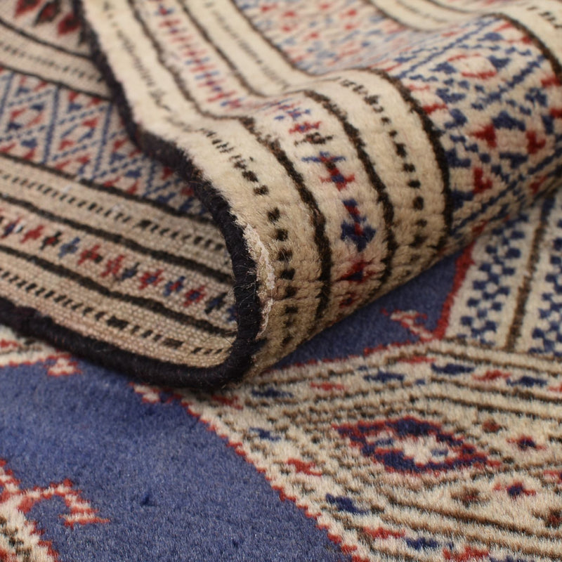 Tappeto Turkaman - 136 x 101 cm - blu scuro