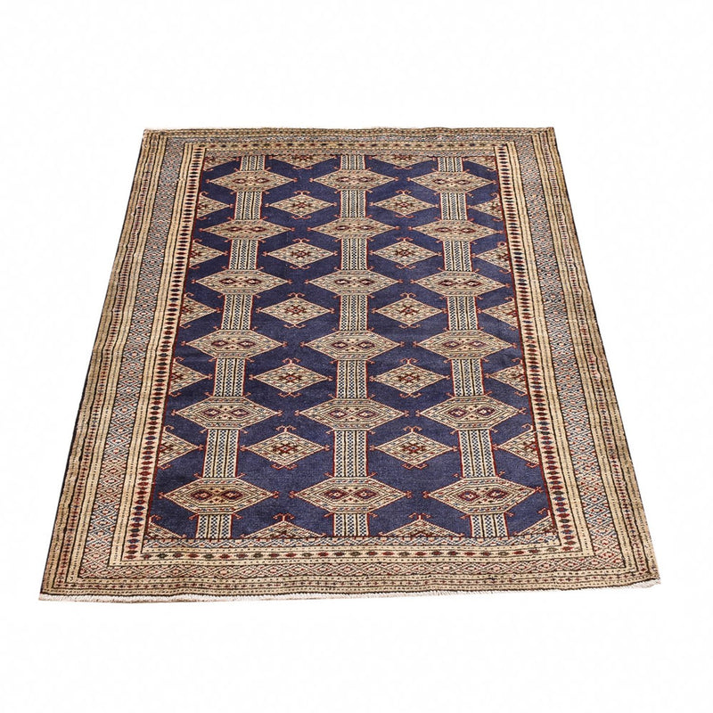 Tappeto Turkaman - 136 x 101 cm - blu scuro