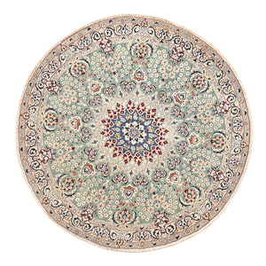 Tappeto Persero - Nain - Reale rotondo  - 139 x 139 cm - verde chiaro