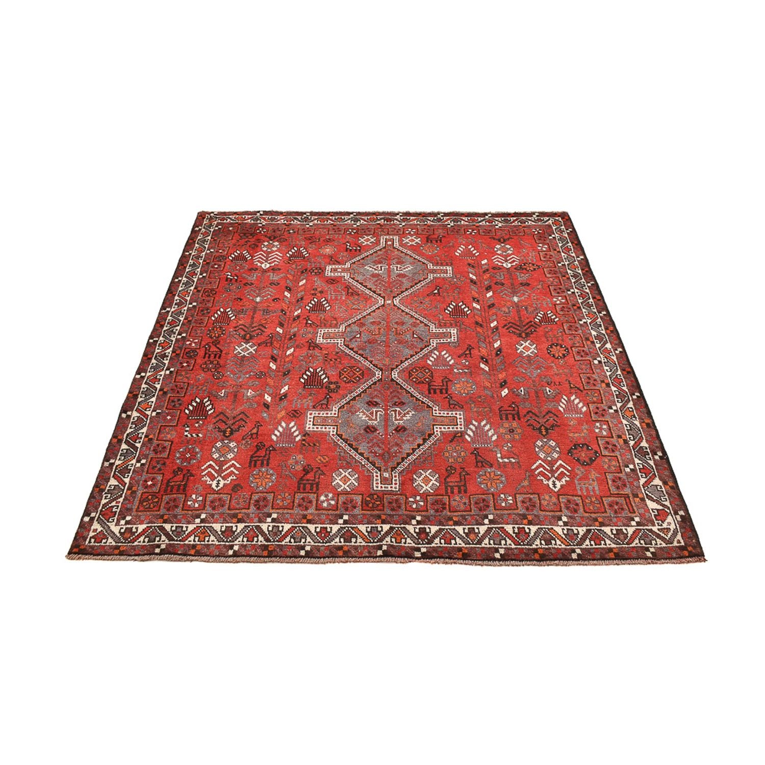 Tappeto Persero - Nomade quadrato  - 184 x 165 cm - rosso