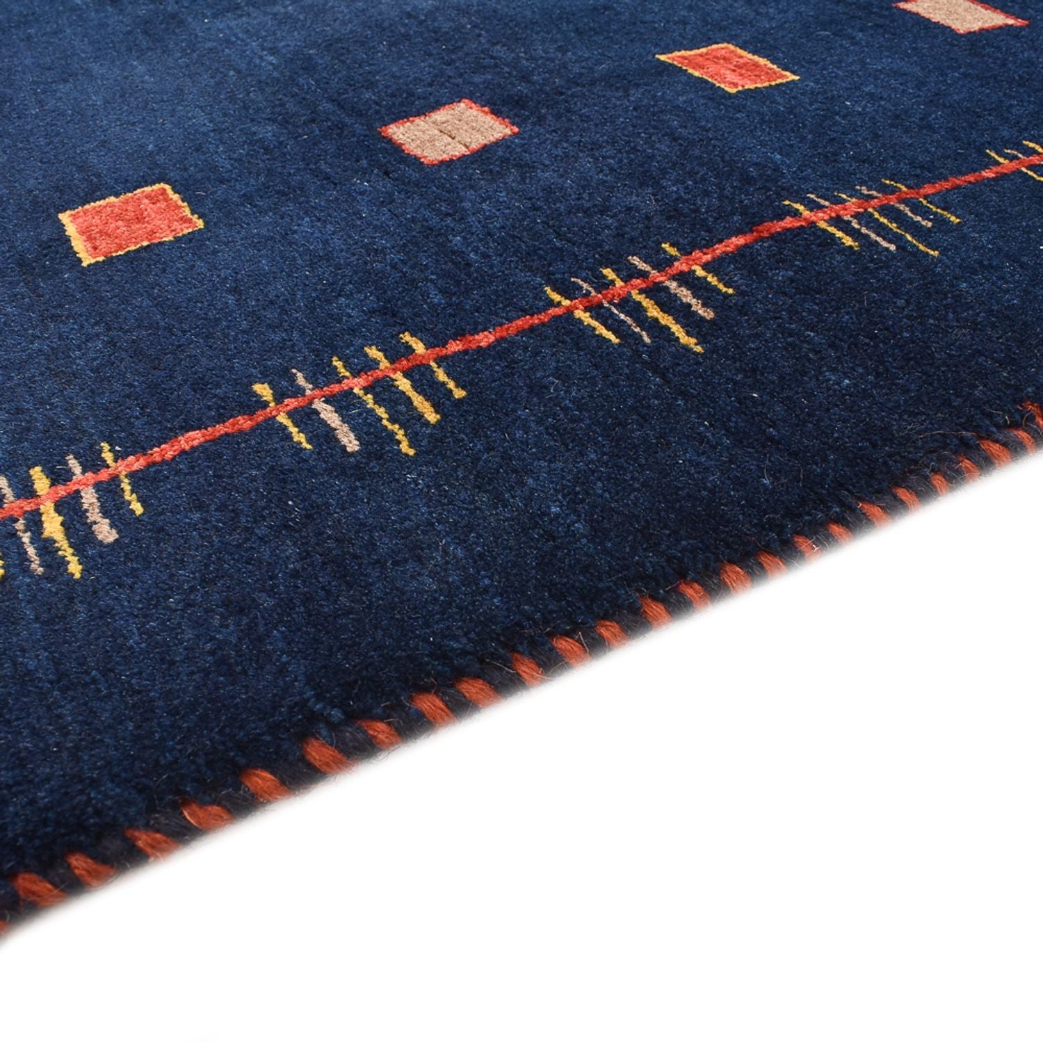 Tappeto Gabbeh - Loribaft Persero - 143 x 110 cm - blu scuro