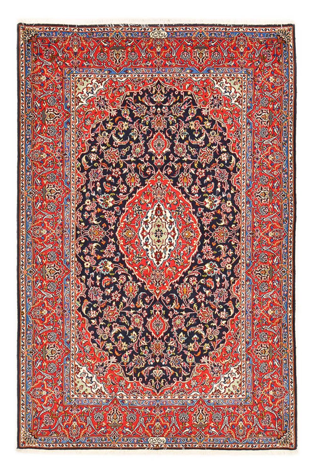 Tappeto Persero - Keshan - 217 x 143 cm - blu scuro