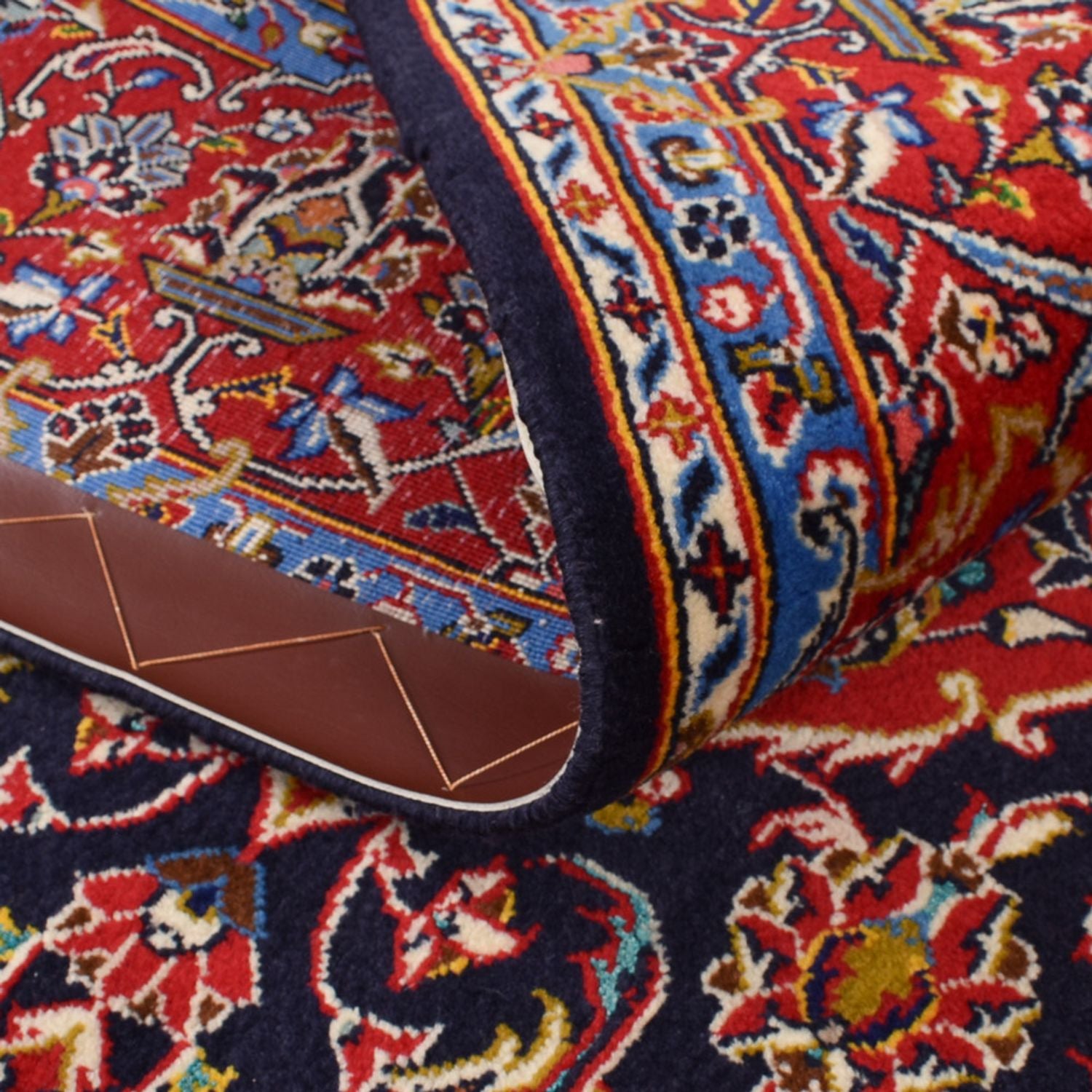 Tappeto Persero - Keshan - 217 x 143 cm - blu scuro