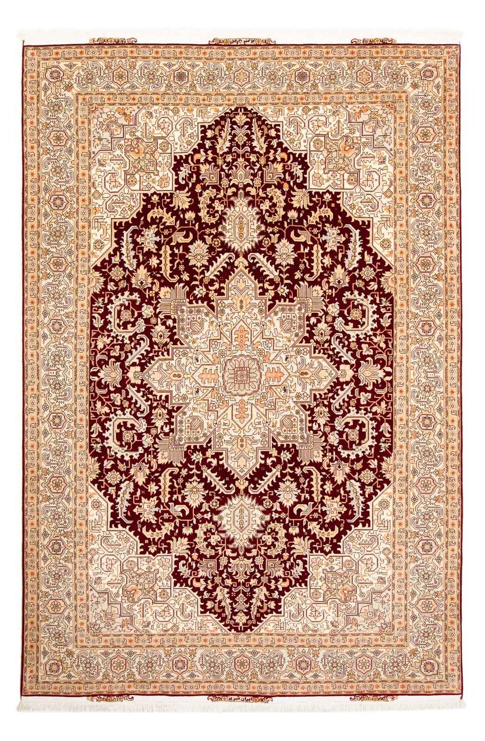 Tappeto Persero - Tabriz - Reale - 300 x 200 cm - rosso scuro
