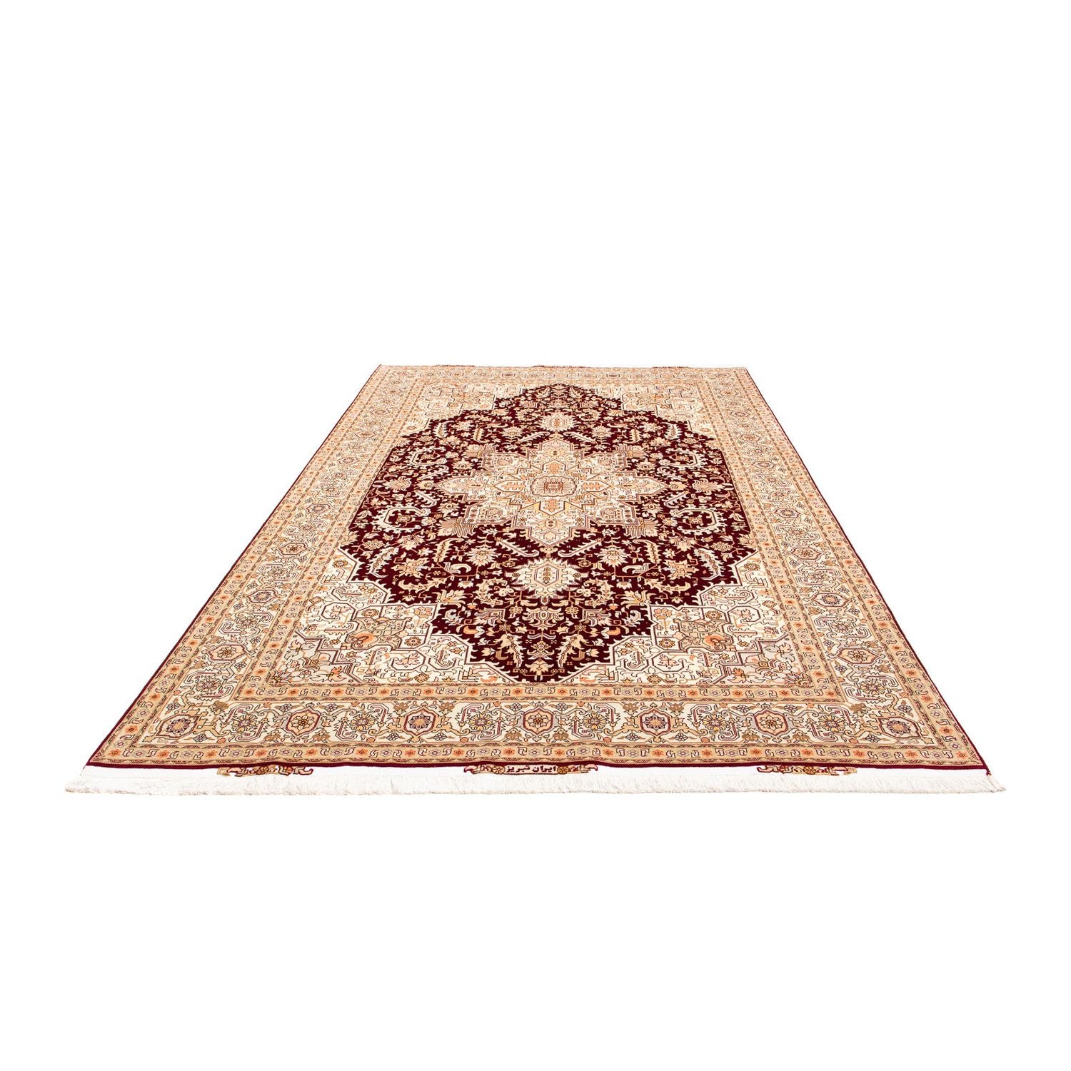 Tappeto Persero - Tabriz - Reale - 300 x 200 cm - rosso scuro