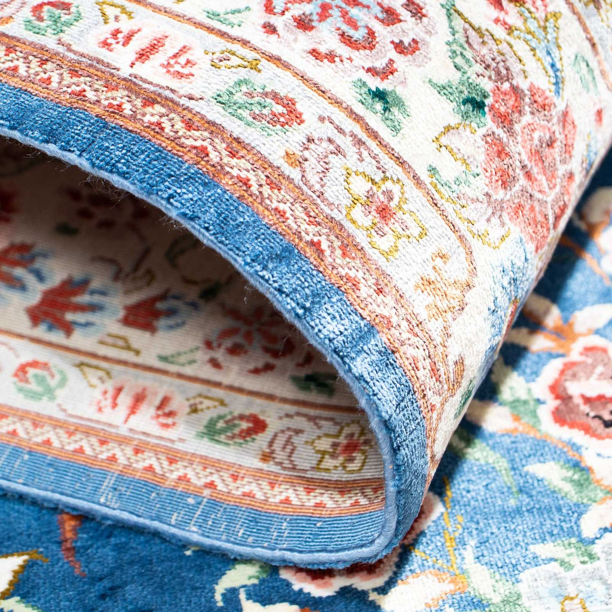 Tappeto Persero - Ghom - 118 x 75 cm - blu chiaro