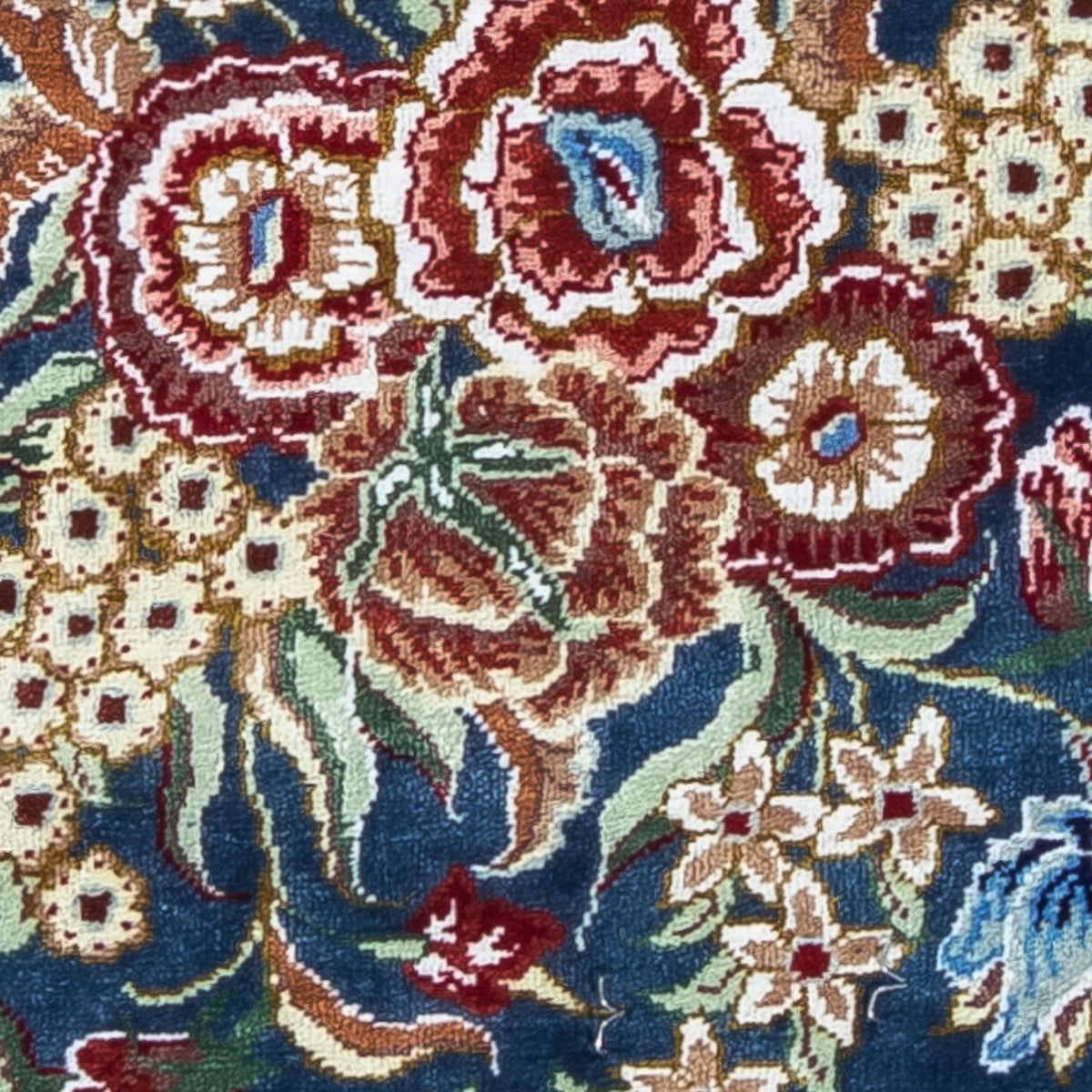 Tappeto di seta - Ghom seta - Premio - 40 x 28 cm - blu scuro