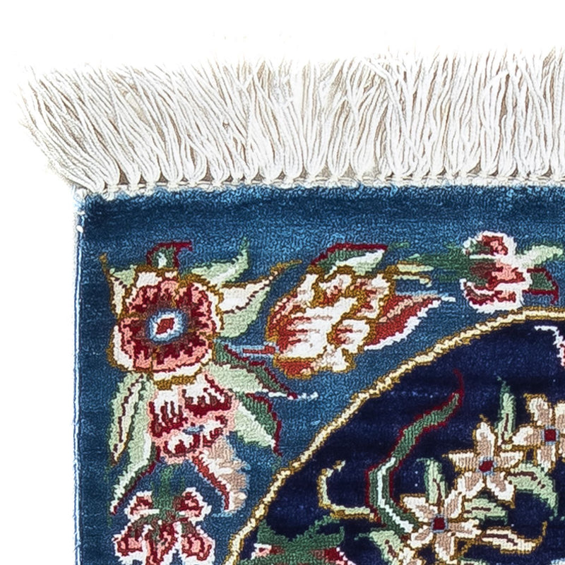 Tappeto di seta - Ghom seta - Premio - 40 x 28 cm - blu scuro