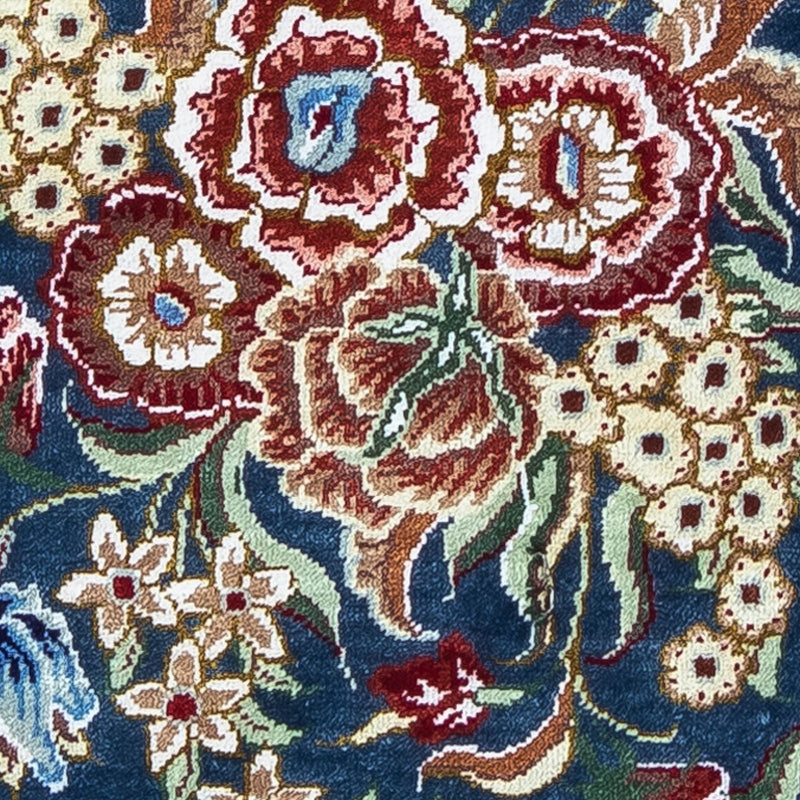 Tappeto di seta - Ghom seta - Premio - 40 x 28 cm - blu scuro
