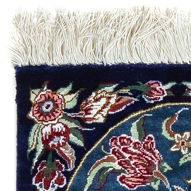 Tappeto di seta - Ghom seta - Premio - 40 x 28 cm - blu scuro