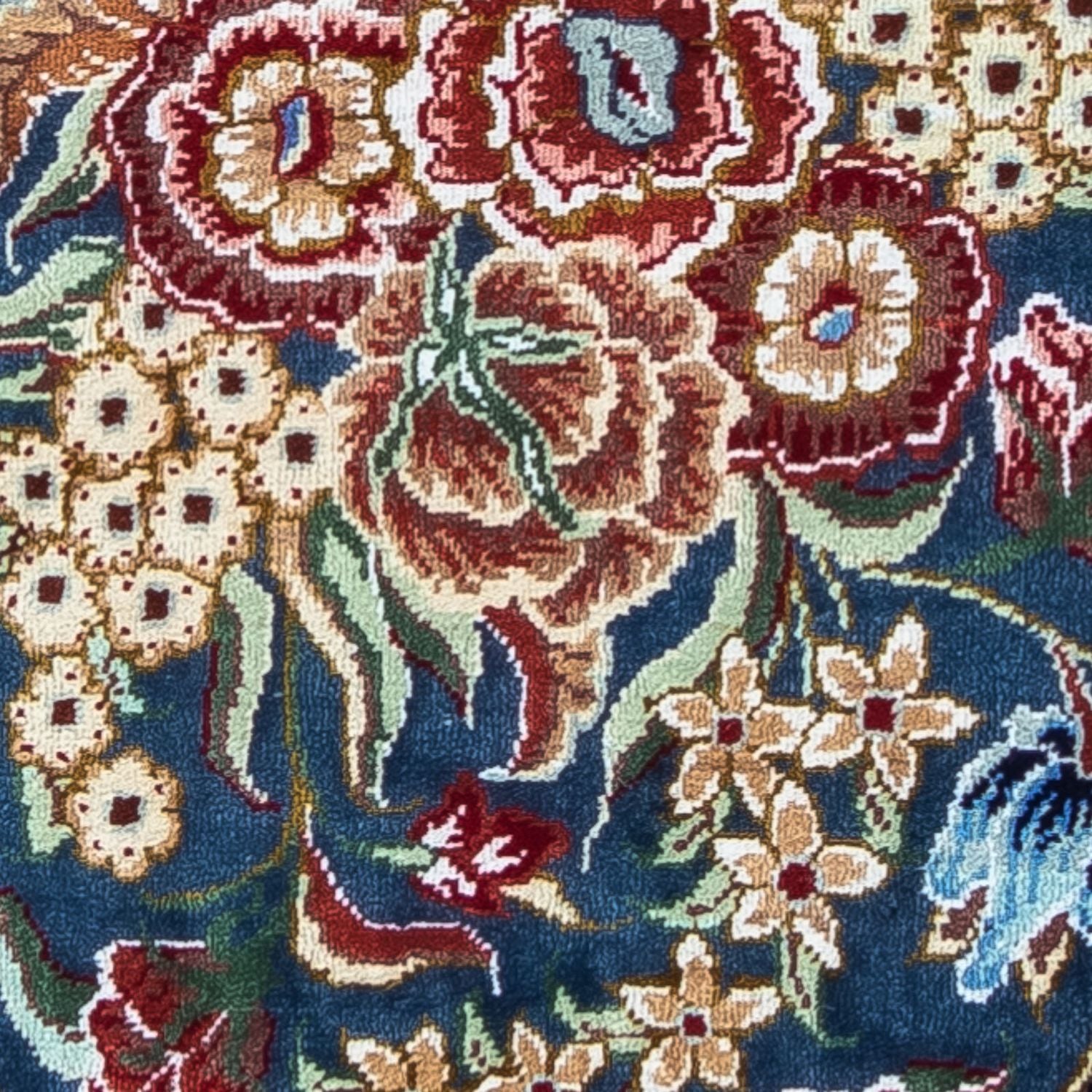 Tappeto di seta - Ghom seta - Premio - 40 x 28 cm - blu scuro