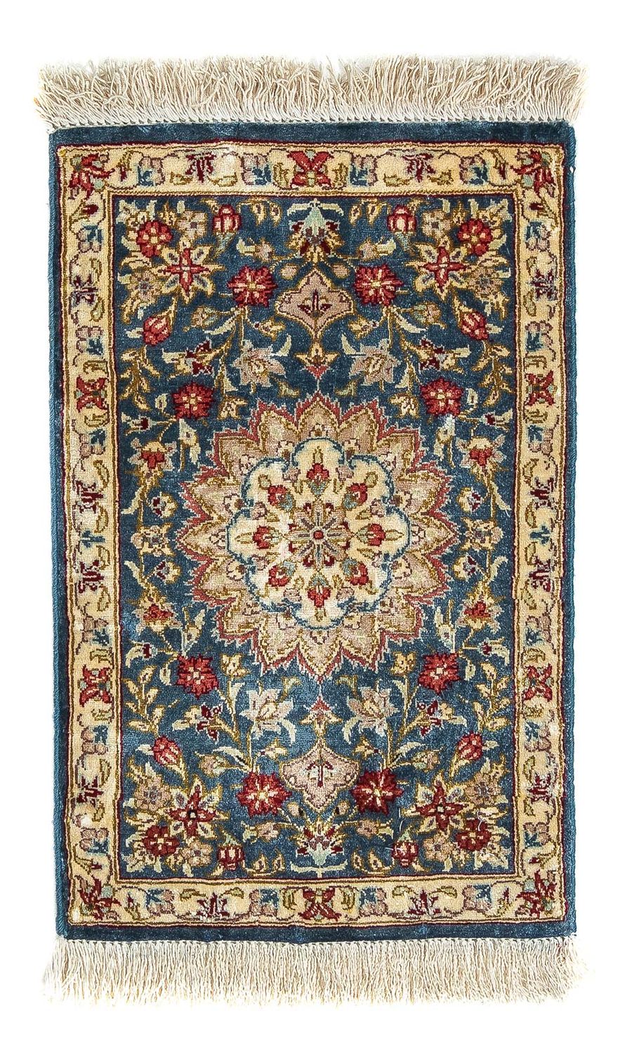 Tappeto di seta - Ghom seta - Premio - 44 x 27 cm - blu scuro