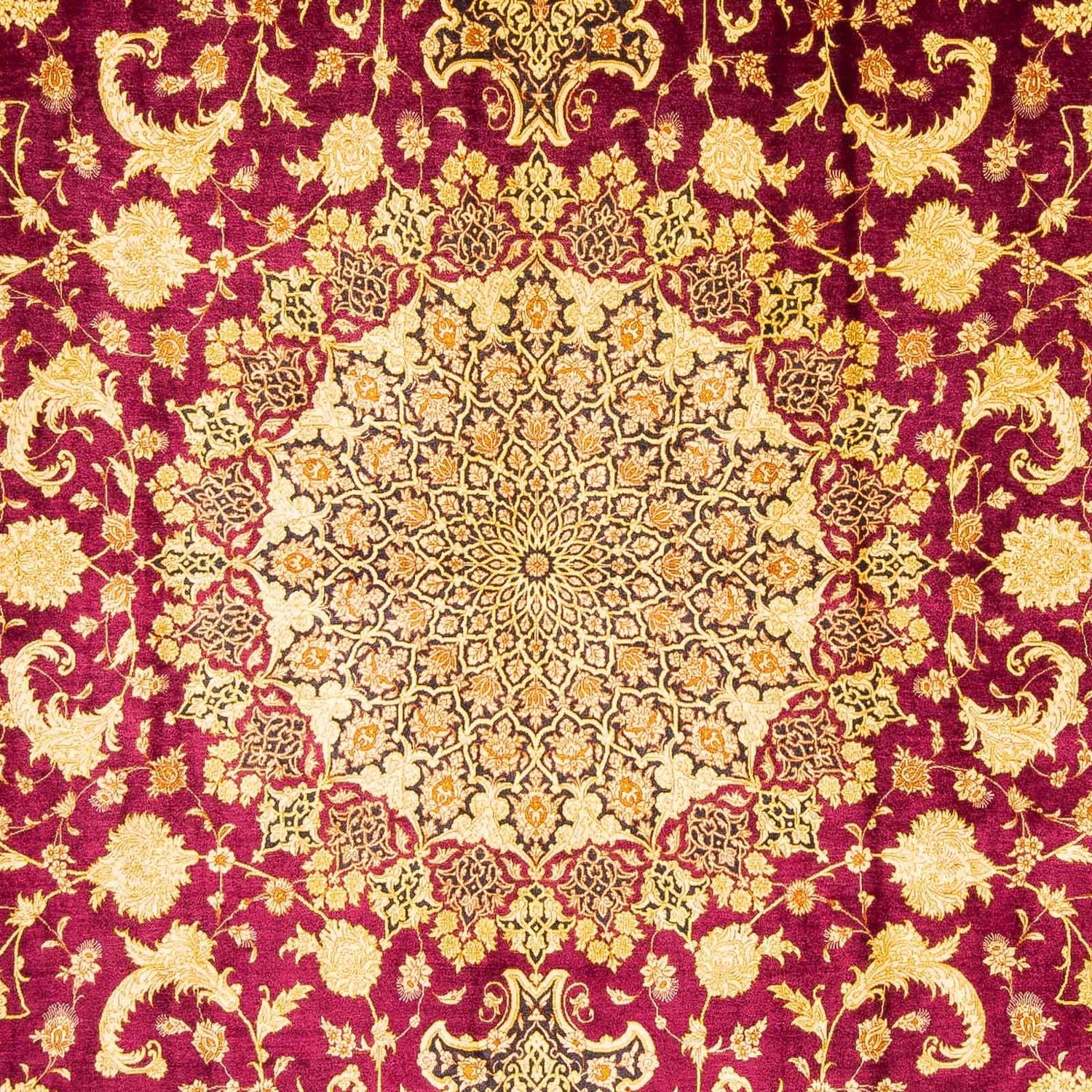 Tappeto Persero - Ghom - 305 x 202 cm - rosso scuro