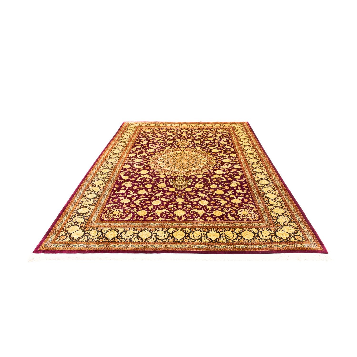 Tappeto Persero - Ghom - 305 x 202 cm - rosso scuro