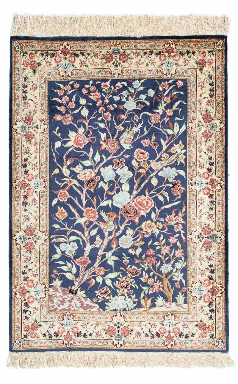 Tappeto Persero - Ghom - 110 x 77 cm - blu scuro