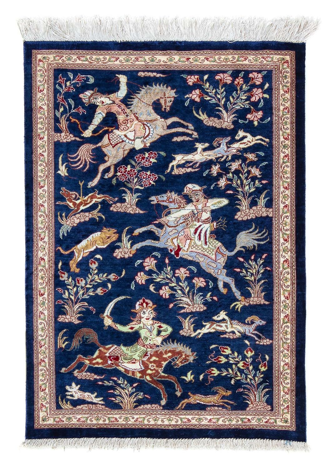 Tappeto Persero - Ghom - 87 x 55 cm - blu scuro