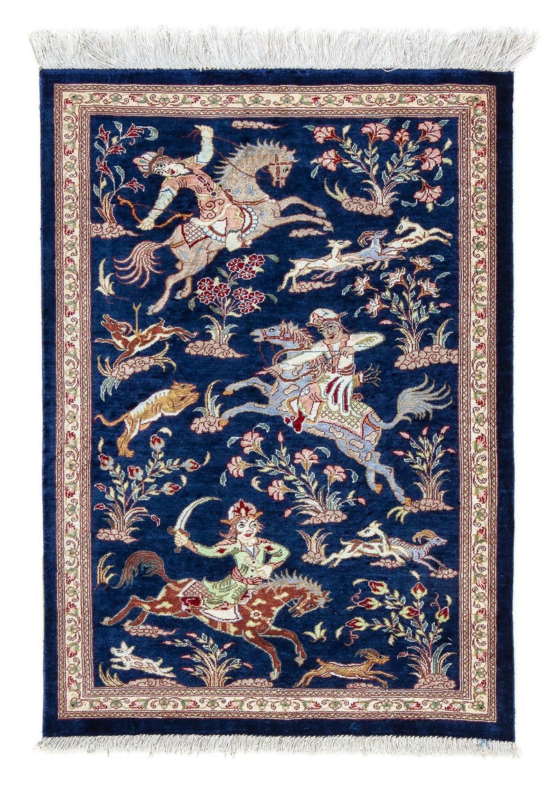 Tappeto Persero - Ghom - 87 x 55 cm - blu scuro