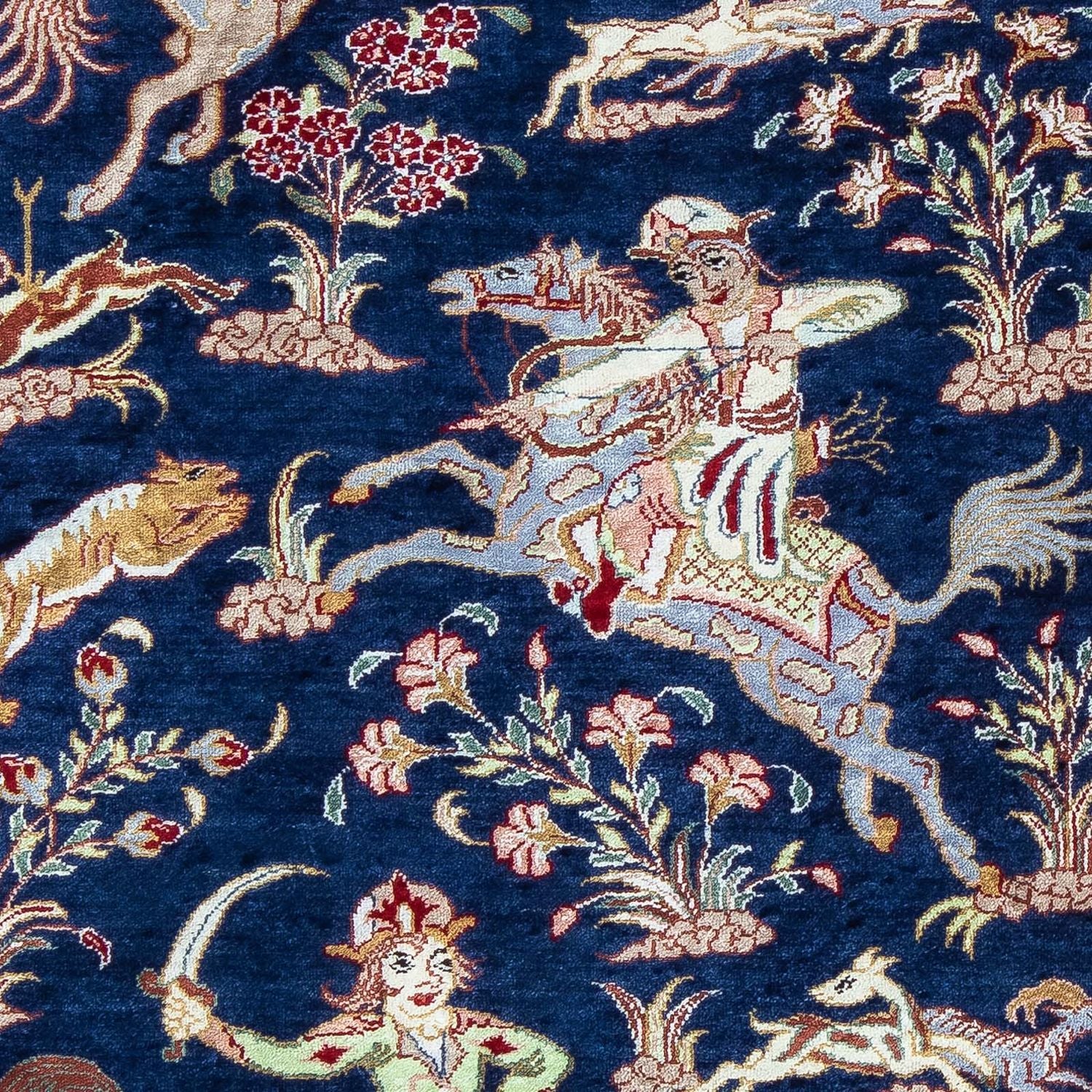 Tappeto Persero - Ghom - 87 x 55 cm - blu scuro