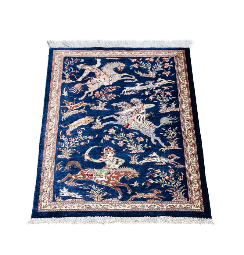 Tappeto Persero - Ghom - 87 x 55 cm - blu scuro