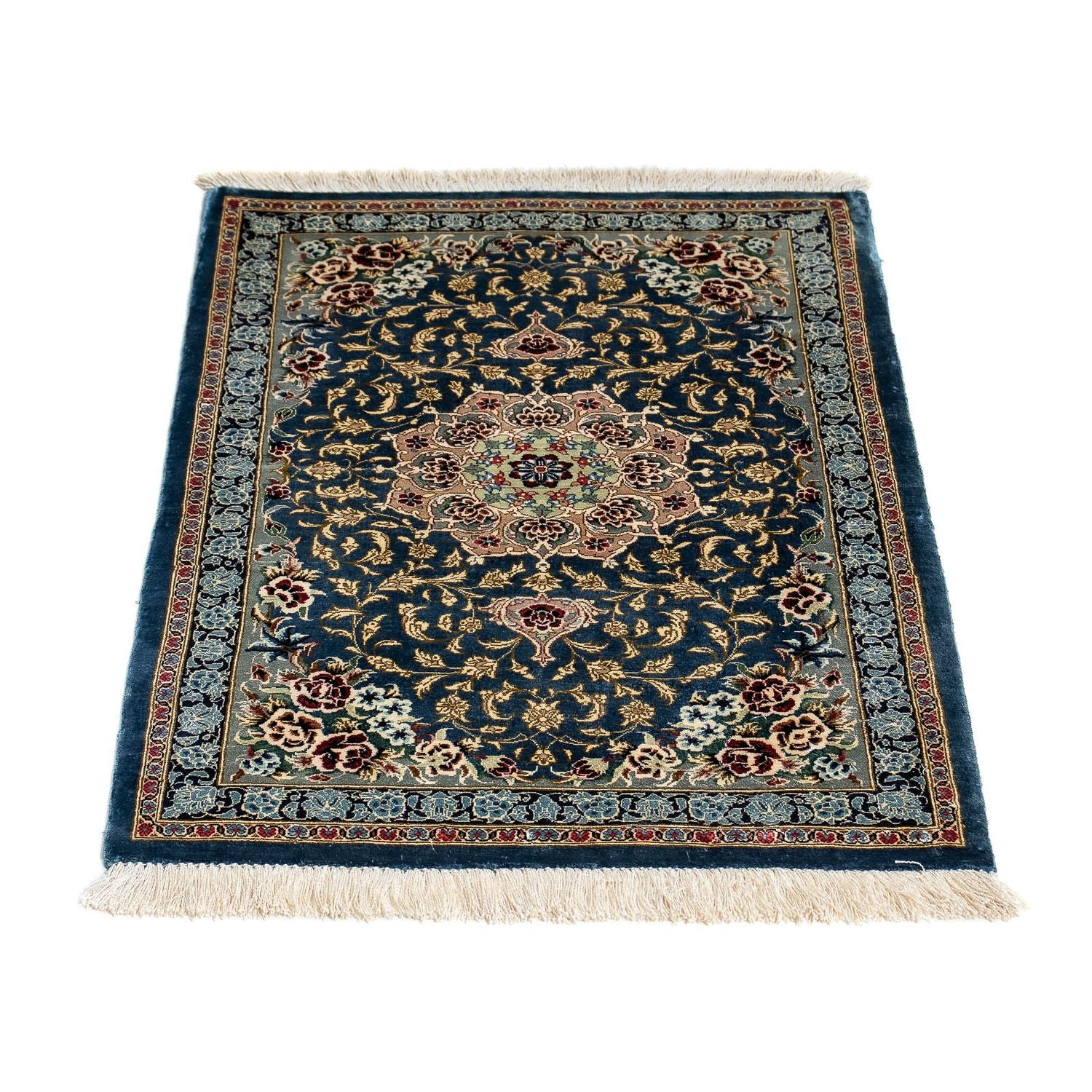 Tappeto Persero - Ghom - 80 x 55 cm - blu scuro