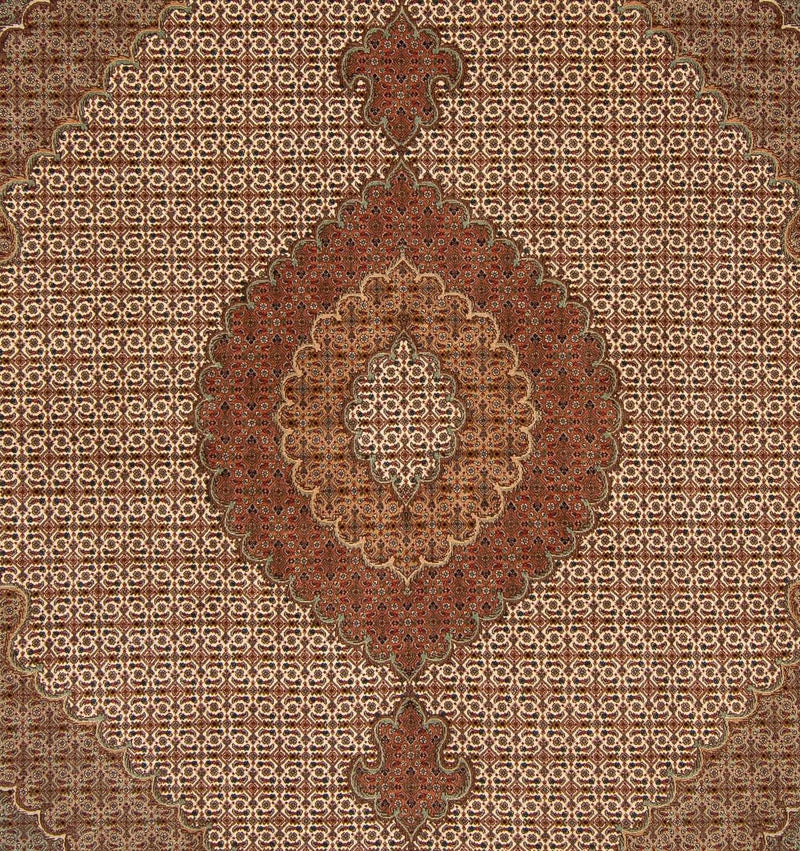 Tappeto Persero - Tabriz - 252 x 202 cm - marrone chiaro