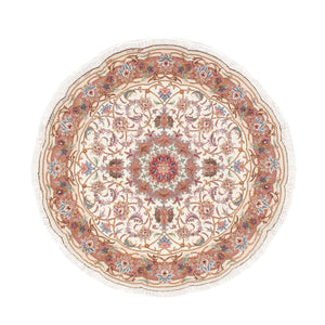 Tappeto Persero - Tabriz - Reale rotondo  - 105 x 105 cm - beige
