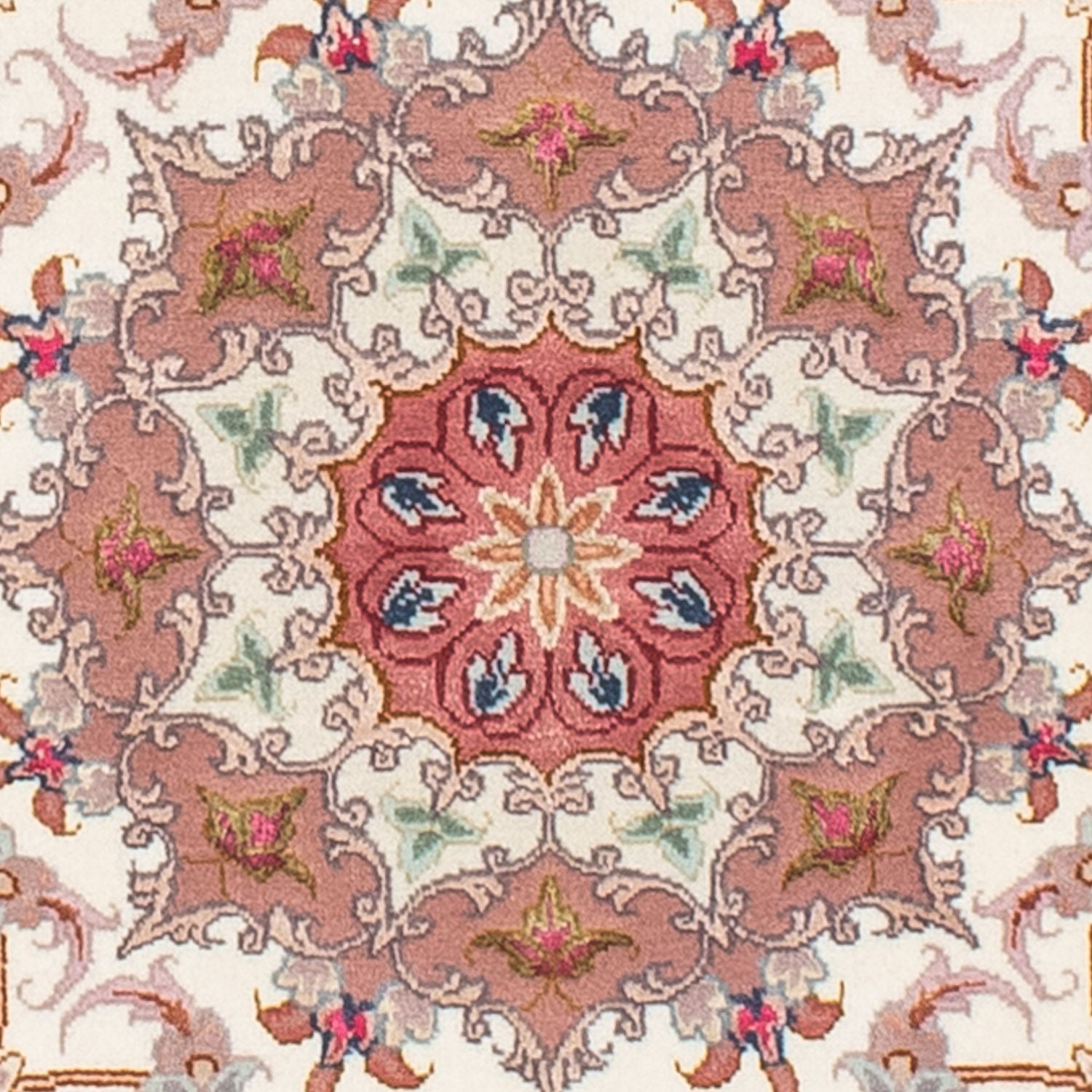 Tappeto Persero - Tabriz - Reale rotondo  - 105 x 105 cm - beige
