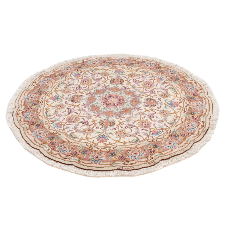 Tappeto Persero - Tabriz - Reale rotondo  - 105 x 105 cm - beige