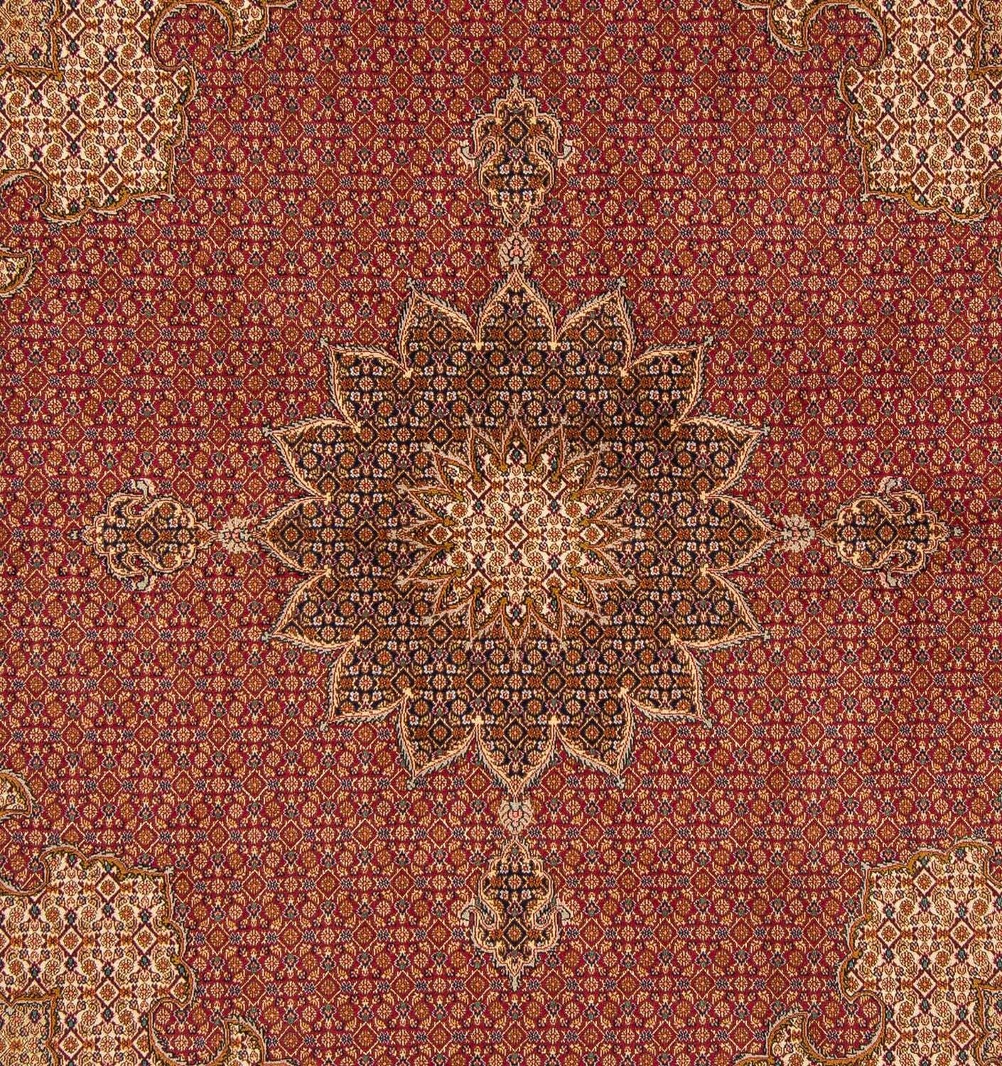 Tappeto Persero - Tabriz quadrato  - 204 x 201 cm - rosso scuro