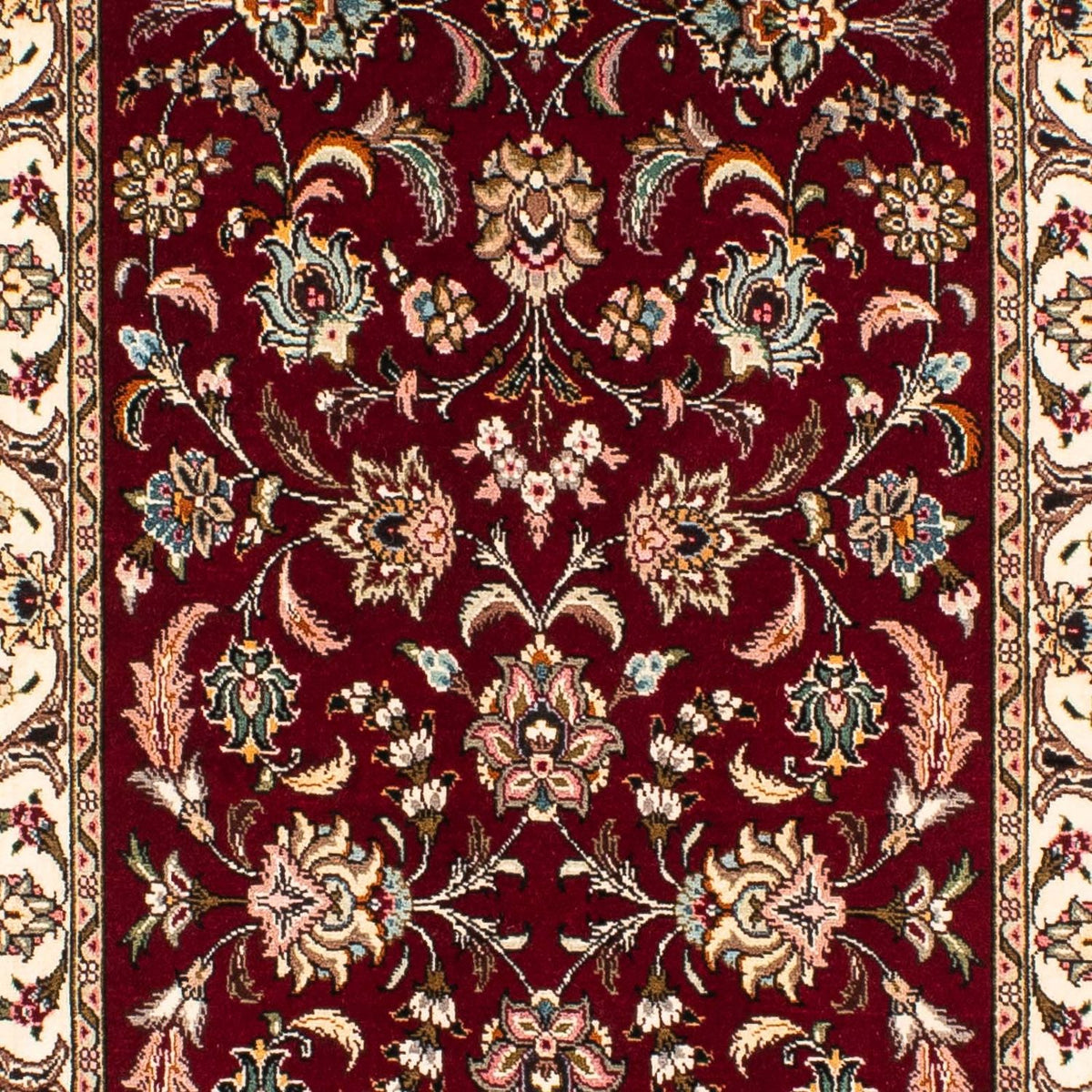 Tappeto corsia Tappeto Persero - Tabriz - Reale - 295 x 77 cm - rosso scuro