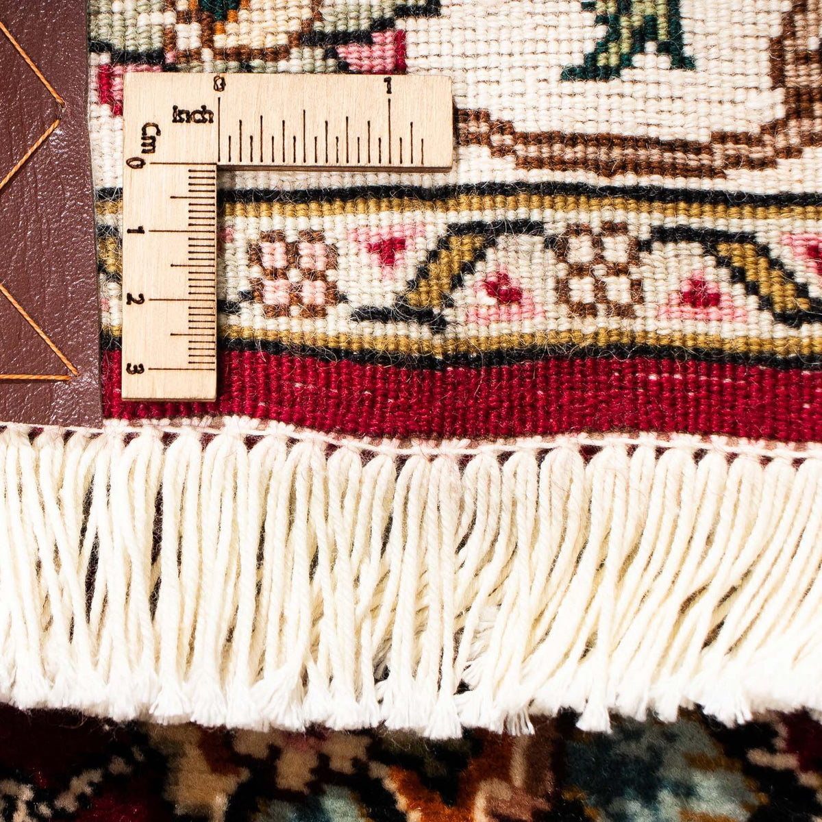 Tappeto corsia Tappeto Persero - Tabriz - Reale - 295 x 77 cm - rosso scuro