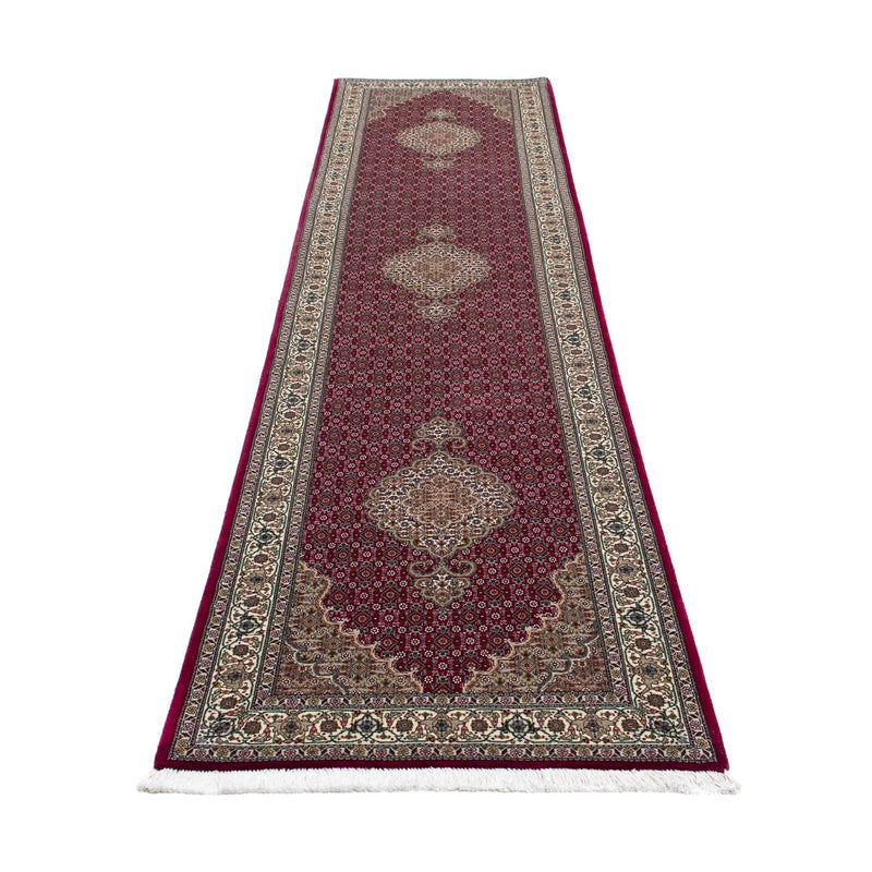 Tappeto corsia Tappeto Persero - Tabriz - 344 x 80 cm - rosso scuro