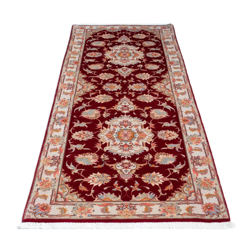 Tappeto corsia Tappeto Persero - Tabriz - Reale - 208 x 80 cm - rosso scuro