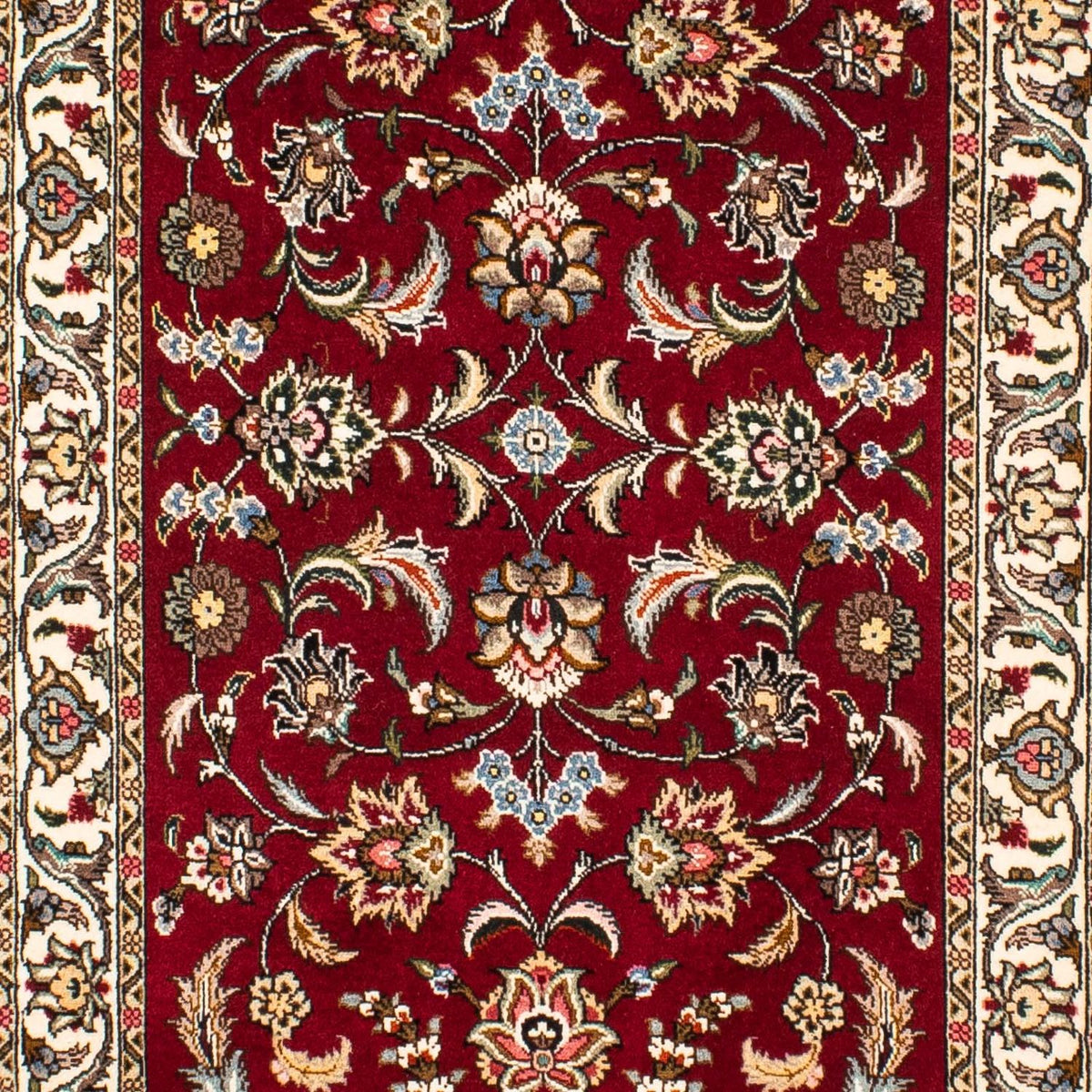Tappeto corsia Tappeto Persero - Tabriz - Reale - 312 x 77 cm - rosso scuro
