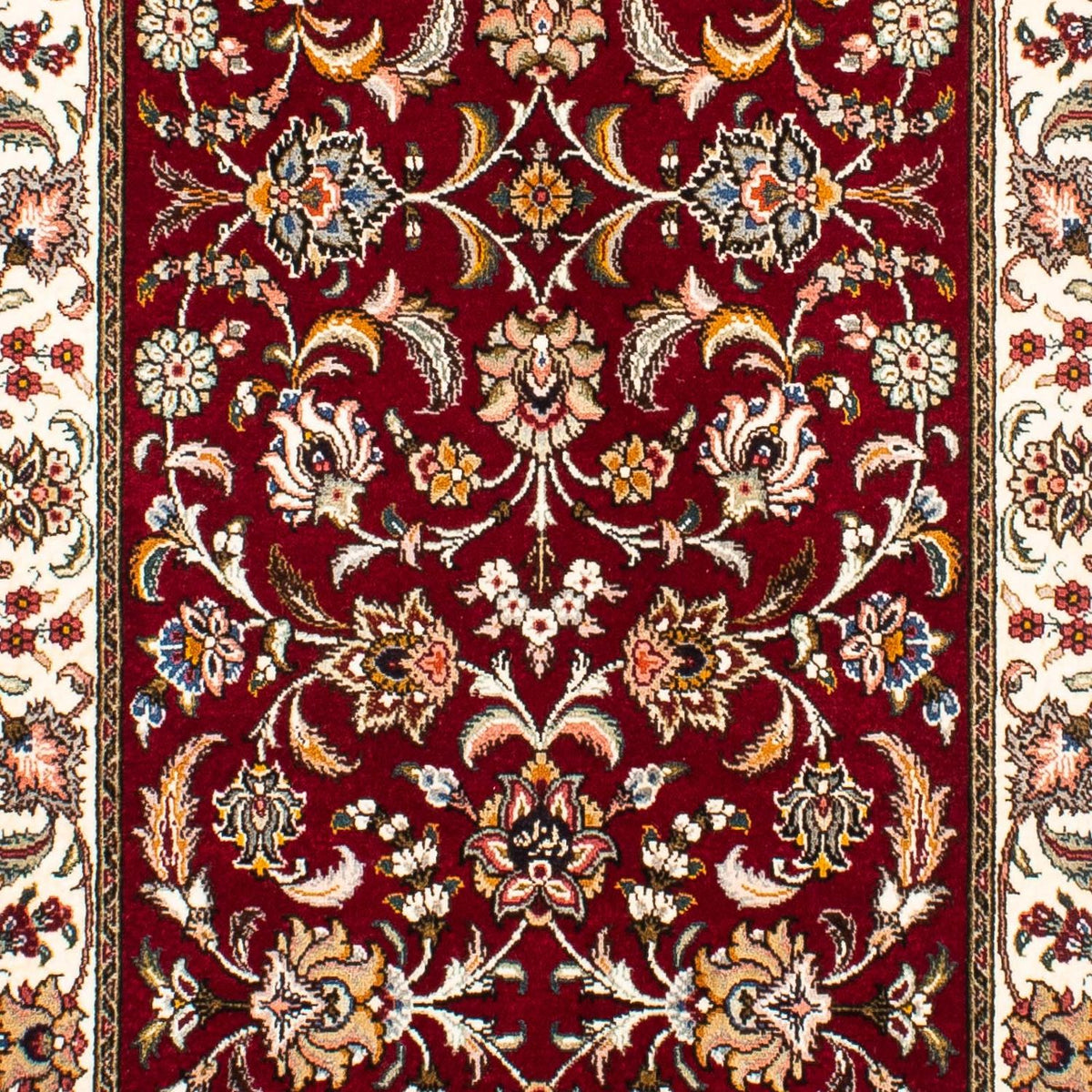 Tappeto corsia Tappeto Persero - Tabriz - Reale - 322 x 85 cm - rosso scuro