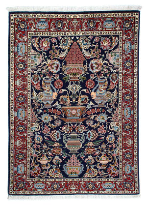 Tappeto Persero - Ghom - 188 x 135 cm - blu scuro