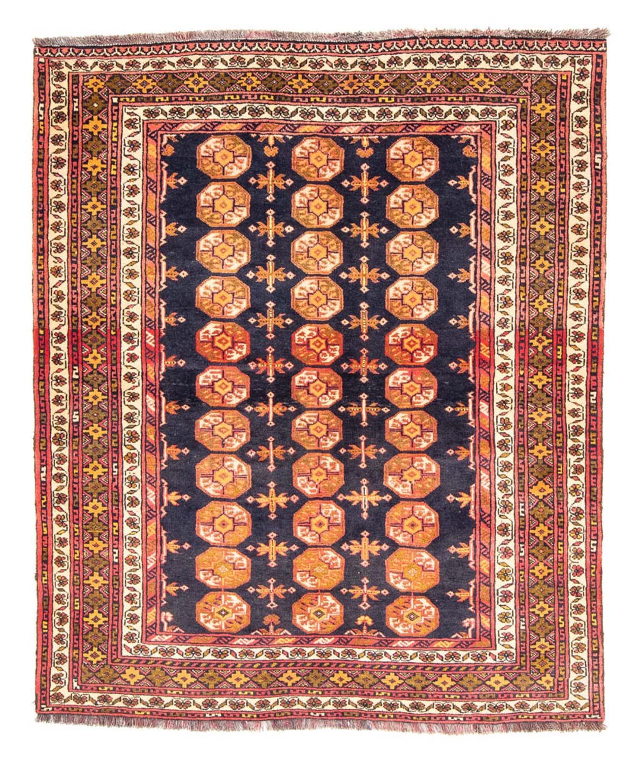 Tappeto Belutsch quadrato  - 174 x 139 cm - blu scuro