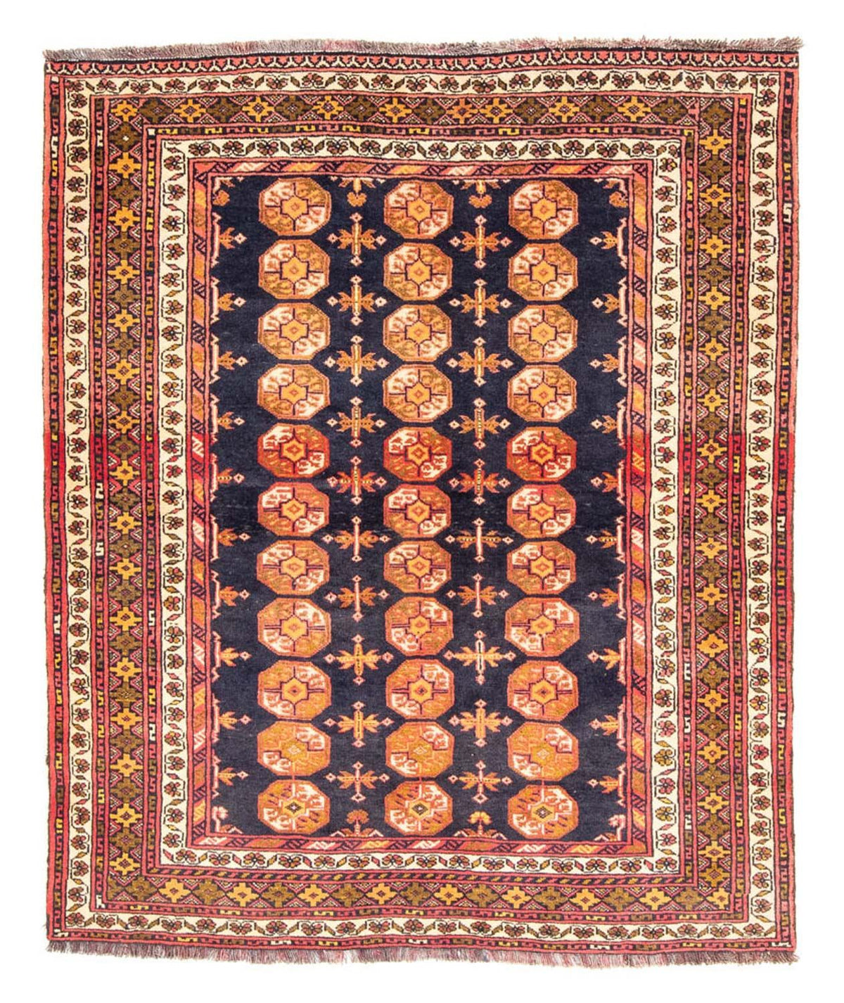 Tappeto Belutsch quadrato  - 174 x 139 cm - blu scuro