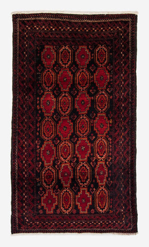 Tappeto corsia Tappeto Belutsch - 185 x 110 cm - rosso scuro