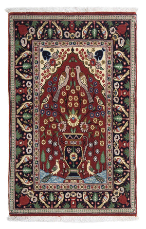 Tappeto Persero - Ghom - 105 x 63 cm - rosso scuro