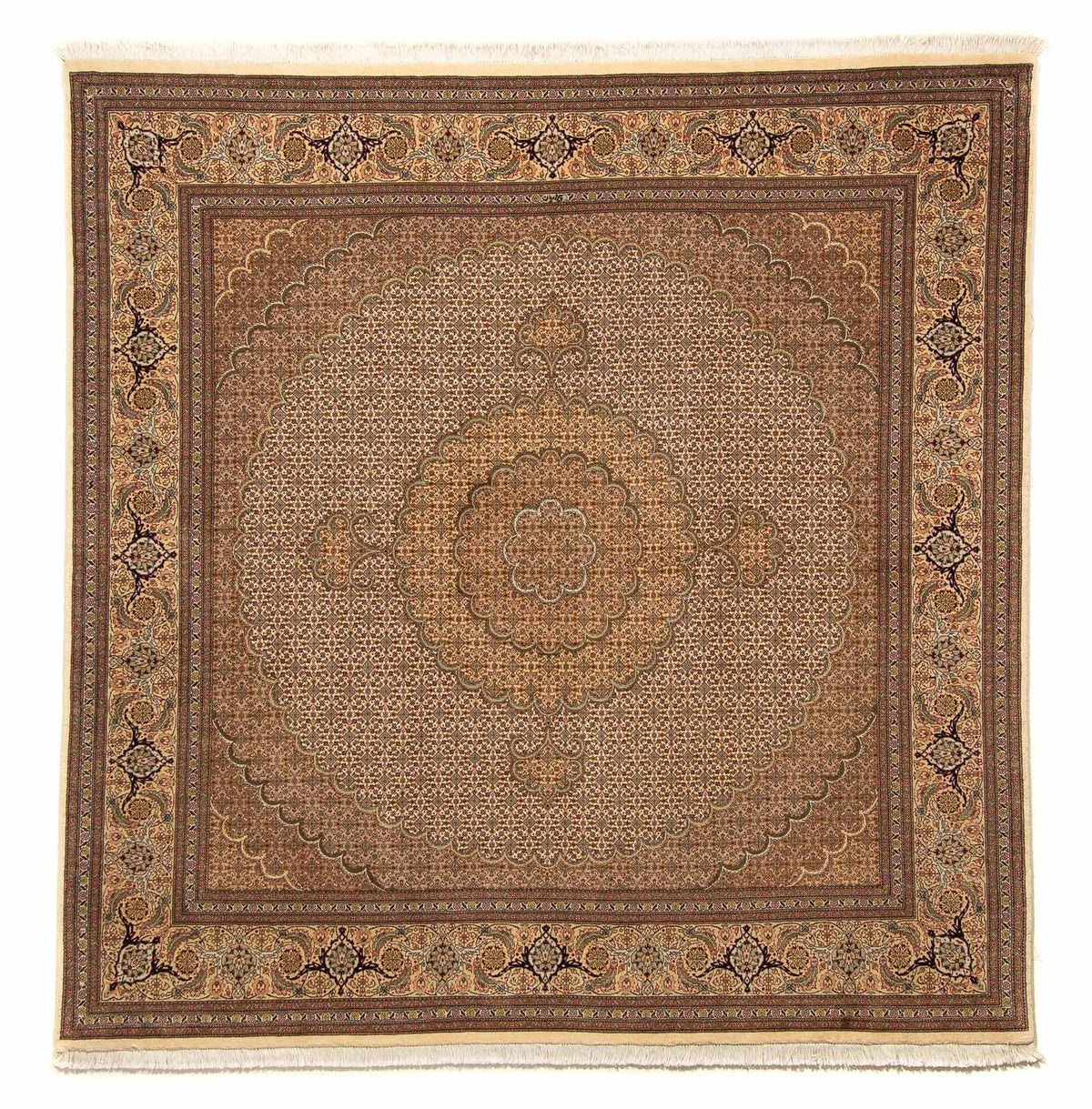 Tappeto Persero - Tabriz quadrato  - 208 x 204 cm - marrone chiaro